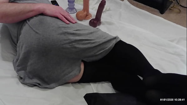 Fucking my stockinged ass with all of my dildos. 