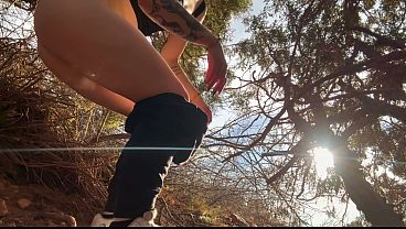 First piss video outdoor piss on hiking trail