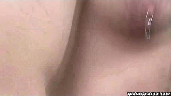 Two shemales share a cock and get some hot jizz  