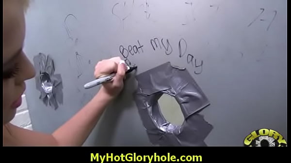 Sucking ablack cock trough a gloryhole 26