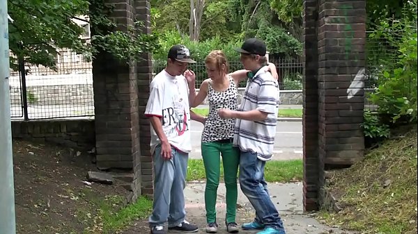Play MP4 - Teenagers public group sex adventure with a cute blondy chick in the middle of a street with a hot blowjob shoving in her hot mouth and vaginal sexual intercourse sticking big hard cocks in her tight wet pussy for anyone around to see and watch this act