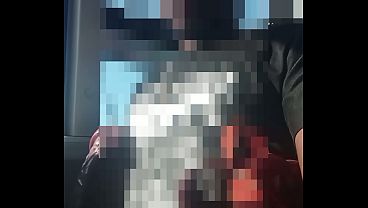 Big dick masturbating on bus 