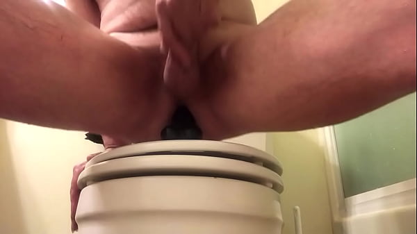 Sitting on my black dildo 