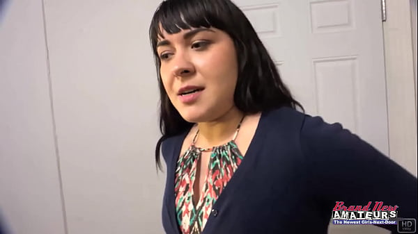 Busty brunette coed victoria sucks a boner and gets banged