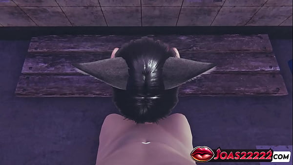 Anime catgirl rule34 &ndash; busty blue eyed girl bondage blowjob tit massage and massive cumshot 