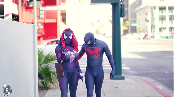 Gibby the clown fucks mystique dressed as spiderman at the freemont experience