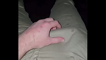 Deutscher Meister mit Precum in Beige Hose