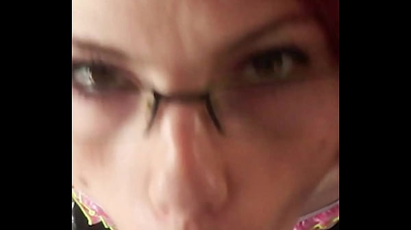 Glassed up karla rose drops to her knees locking eyes in pov while sucking my wrapped cock with hungry force 