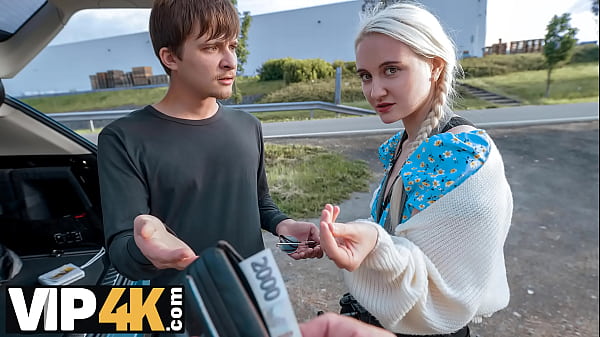 HUNT4K Blonde babe was so sad so_Hunter_offered_her fun_and she_loved to_ride his big dick