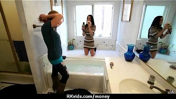 Stunning euro teen gets talked in to giving a blowjob for cash 11 