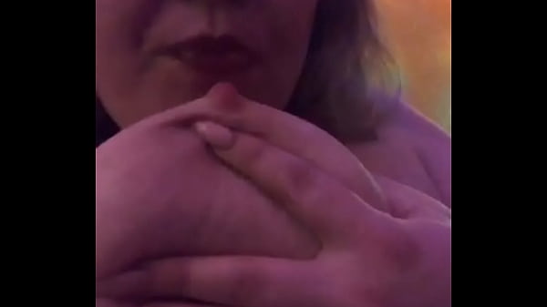 Fatty playing with tits