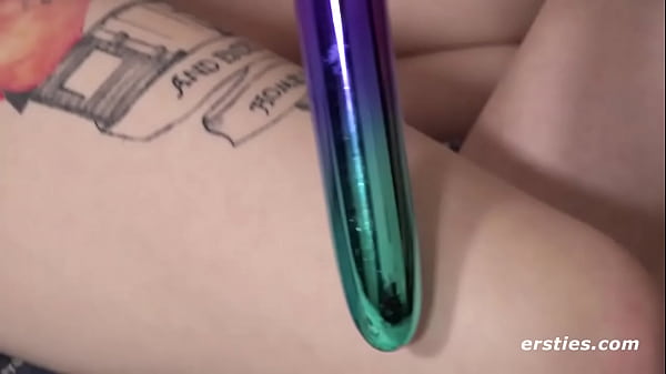 Lesbians babes have fun with a vibrating dildo