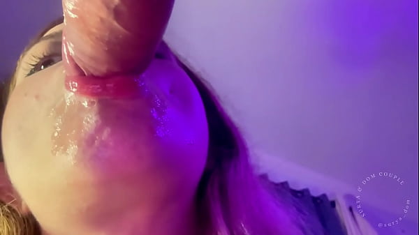 My stepsister gave me the best most sloppy blowjob ever drooling deepthroat 