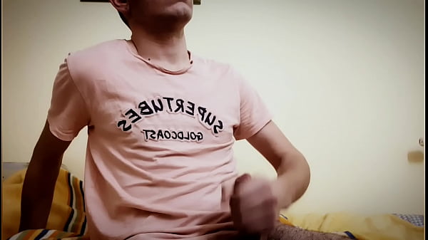 Gay guy jerking off to himself 