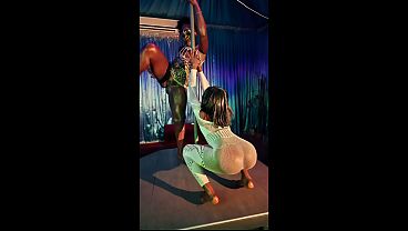 Sexy striptease wit my roomie for a high roller pull his fat cock out n started stroking