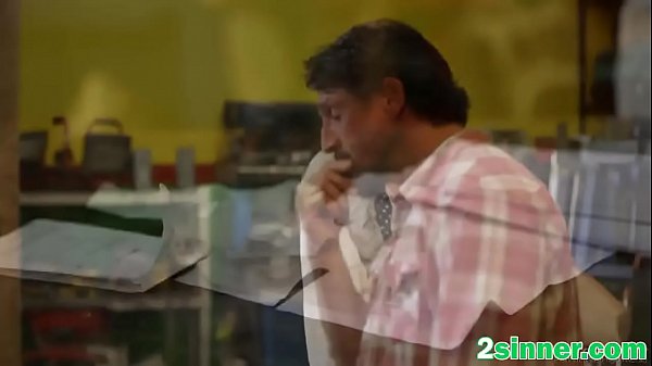 Hot natural titted ebony babe banged hard inside the_workshop