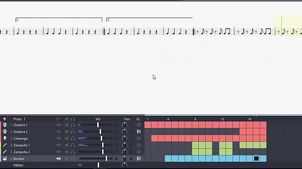 Tablatura multipista 