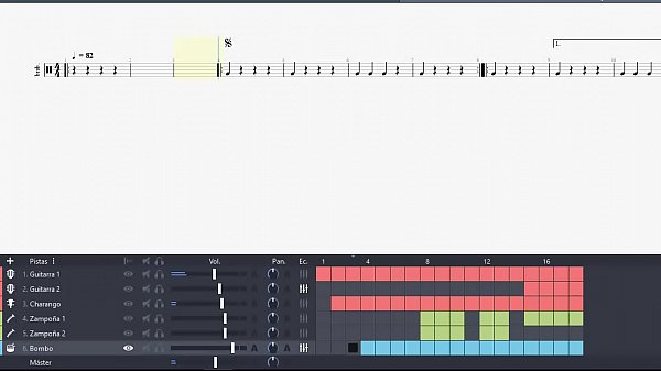 Tablatura multipista 