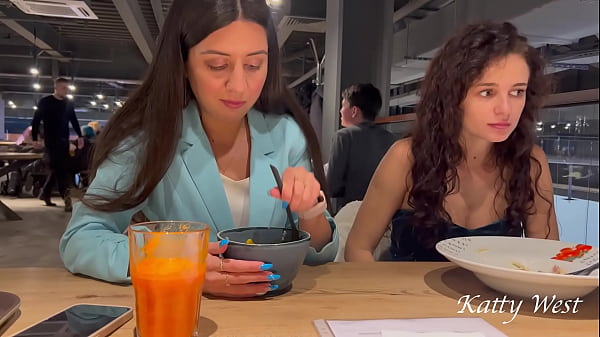 Play MP4 - Two shameless chicks have lunch without panties at the mall in public