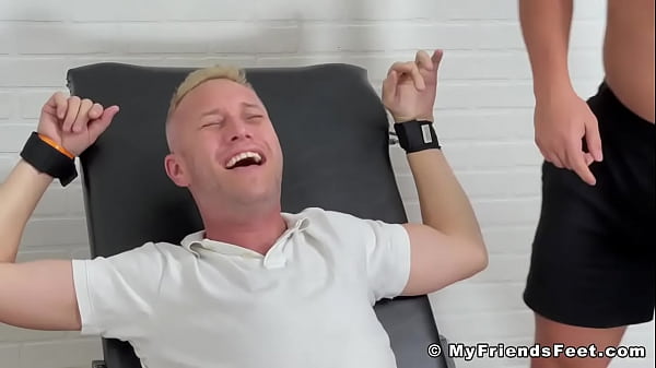 BDSM tormenting with restrained dude 