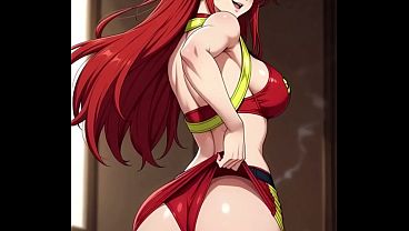 Sexy anime ai wedgie babes women giving self wedgies