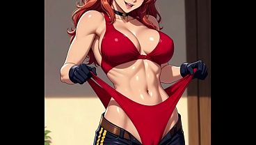 Sexy anime ai wedgie babes women giving self wedgies 