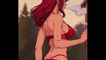 Sexy anime ai wedgie babes women giving self wedgies 