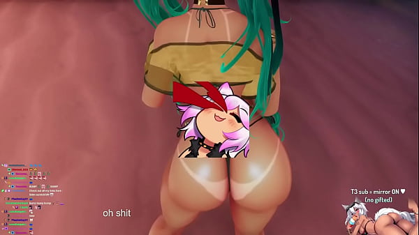 Cat girls twerk slowly for chat #5343