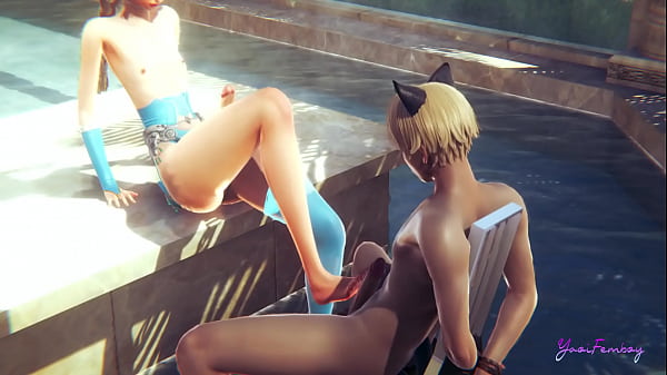 Disney Frozen Yaoi -  Elsa Femboy Handjob and footjob 