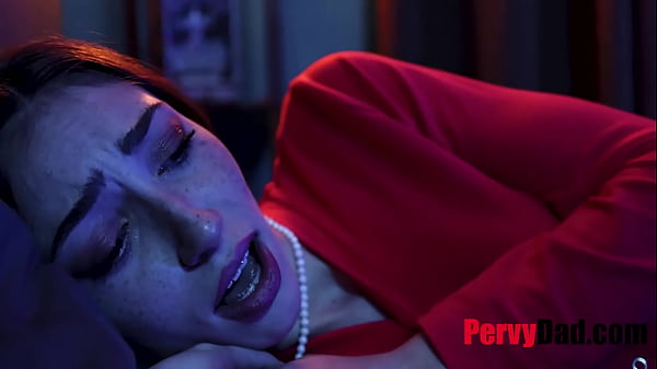 Sucking her stepdad while fingering her dreaming stepcousin