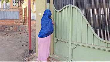 the muslim comming from the shop then she masturbate her pink pussy