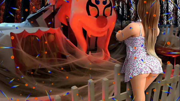 She raised herskirt slightly_to provoke the devilish_clown and when this evilclown put his cock in her tightass desire consumed heruntil she reached climax on Halloween night