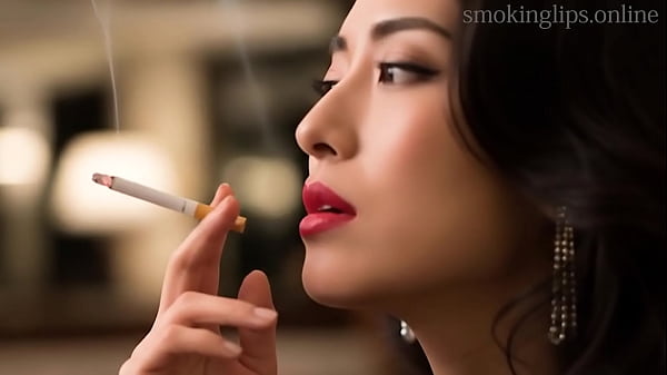 Smoking fetish ai movie red lipstick