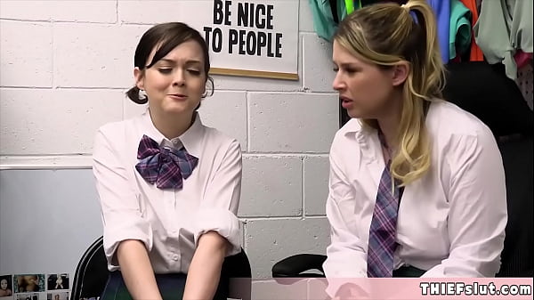 Play MP4 - Two cute shoplifter in uniforms caught by the mall cop and now both of them having a hard time