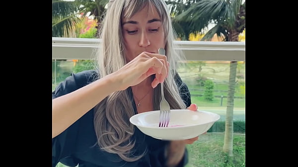 Sexy beauty girl model chopsticks and exotic fruits