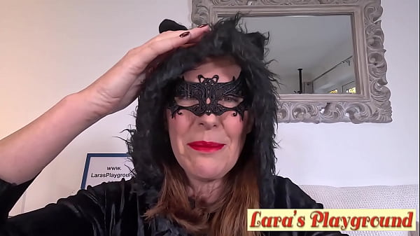 Batgirl Lara Latex Reporting for Duty on Halloween at LarasPlayground 