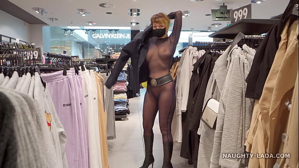 Naughty Lada Wears See-trough Jumpsuit In Public. thumbnail