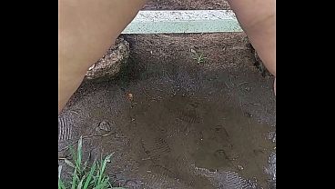 I catch beruka urinating and she lets me see her enormous pussy 