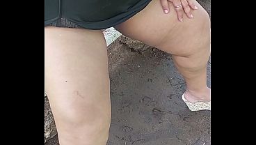 I catch beruka urinating and she lets me see her enormous pussy 