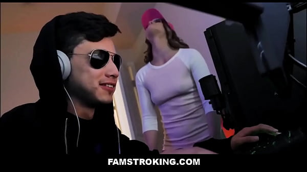 Famstroking blonde stepsister fucks stepbrother during video session