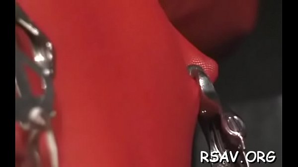 Belted bawdy cleft gets pinched 