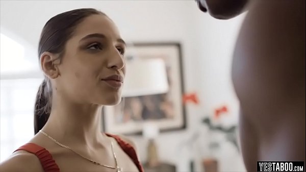 Cute brunette teen chick obsessed with ablack cock