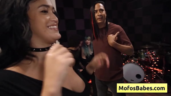 Naughty and busty teenager fucked by rock drummer and love huge dick inside her