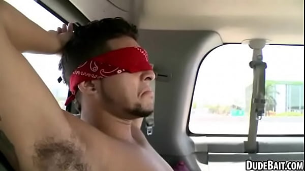 Hot stud sucks a blindfolded straight hunks big cock 