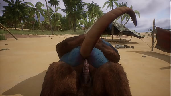 Minotuar fucks a Lizard and cums deep inside him - Wildlife