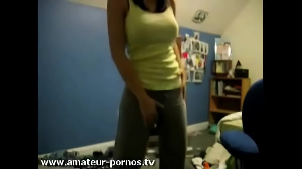 cute busty girl strips_off her_clothes