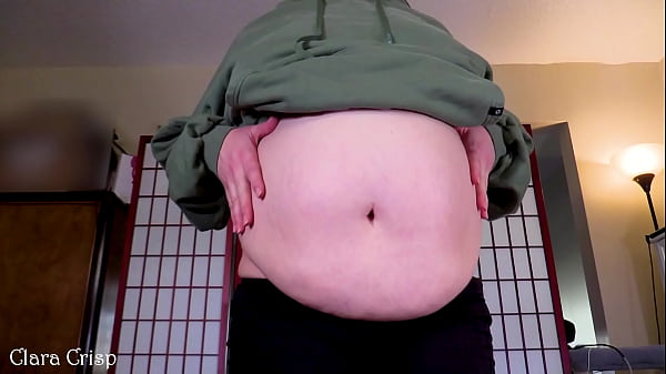 Worship My Soft Jiggly Belly | Squeezing Dropping and Bouncing to Make This Chubby Belly Ripple | Clara Crisp Shows Off Soft Round Belly 