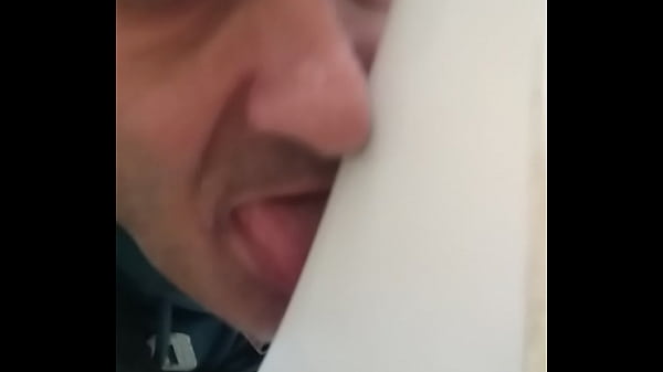 Submissive slave Oleg licker urinal 