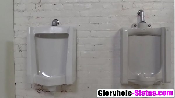 Interracial blowjob through a glory hole_with Brie Simone
