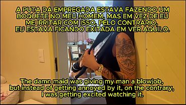 Esposa Pega No Flagra Marido Fodendo A Empregada , E Fica Assistindo Tesao E Depois Entra Na Putaria , Fazendo Um Menage Feminino thumbnail